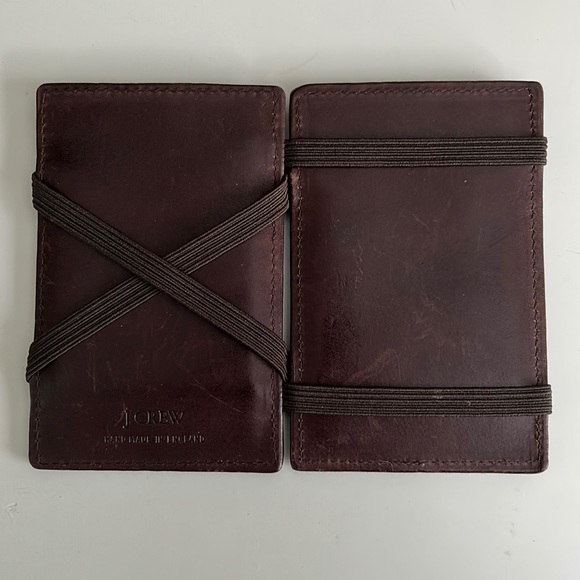 SOLD J. Crew Foldable Leather Wallet Black and Brown - Picture 4 of 7